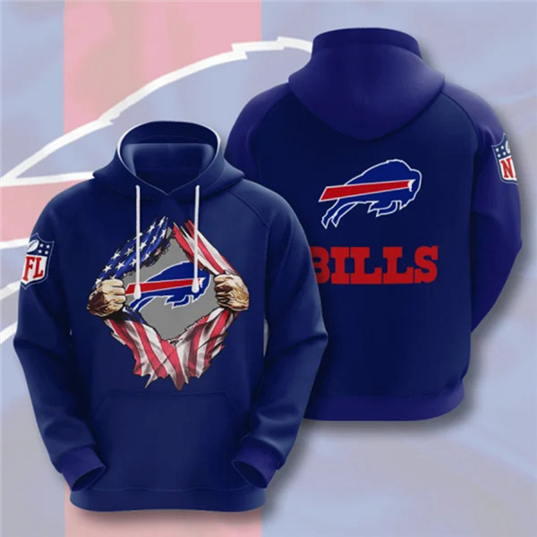 Men's Buffalo Bills Blue 3D Trending T-Shirt NFL Hoodie