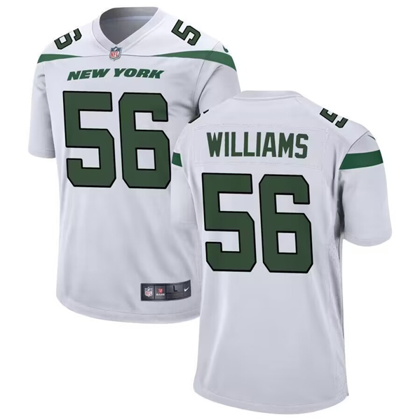 Men's New York Jets #56 Quincy Williams White Football Stitched Game Jersey