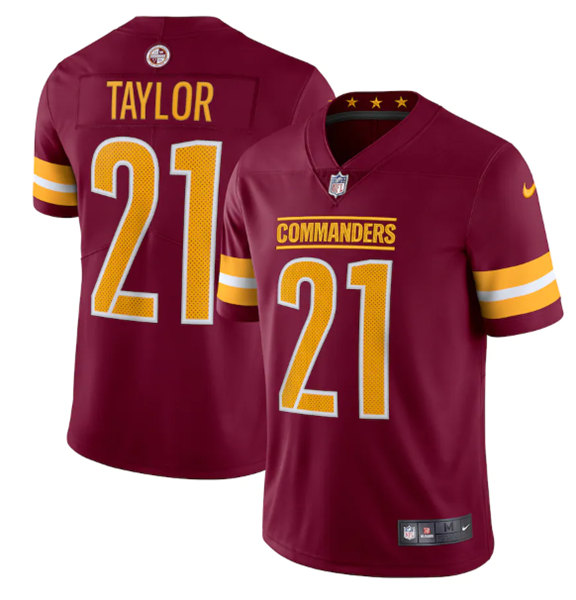 Men's Washington Commanders #21 Sean Taylor 2022 Burgundy Vapor Stitched Football Jersey