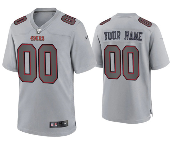 Men's San Francisco 49ers Active Player Custom Gray Atmosphere Fashion Stitched Game Jersey
