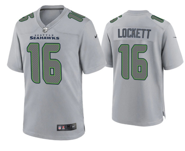 Men's Seattle Seahawks #16 Tyler Lockett Gray Atmosphere Fashion Stitched Game Jersey