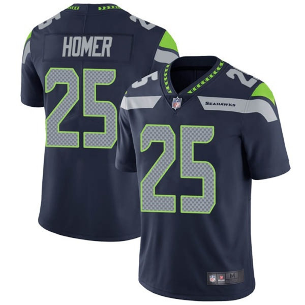 Men's Seattle Seahawks #25 Travis Homer Navy Vapor Untouchable Limited Stitched NFL Jersey