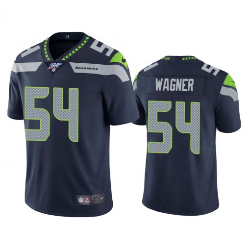 Men's Seahawks #54 Bobby Wagner Steel Blue Stitched NFL Limited 100th Season Jersey
