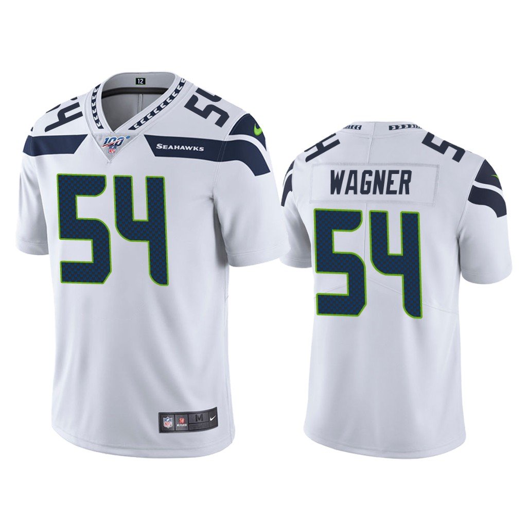 Men's Seahawks #54 Bobby Wagner White Stitched NFL Limited 100th Season Jersey