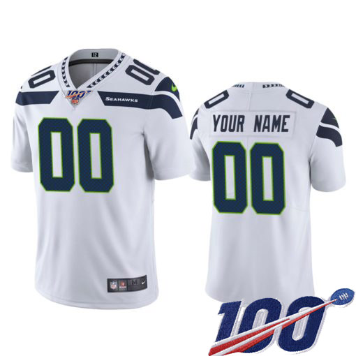 Men's Seahawks 100th Season ACTIVE PLAYER White Vapor Untouchable Limited Stitched NFL 100th Season Jersey