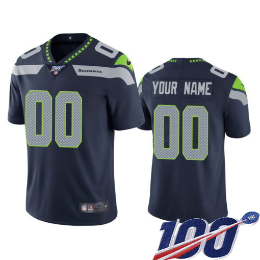 Men's Seahawks 100th Season ACTIVE PLAYER Navy Vapor Untouchable Limited Stitched NFL 100th Season Jersey