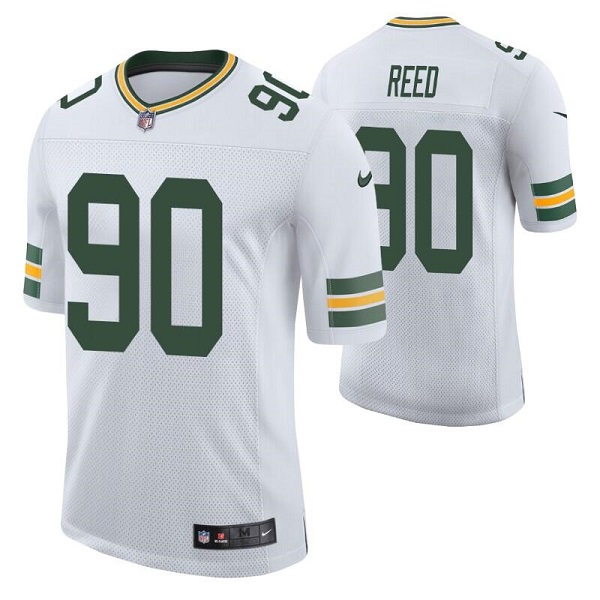 Men's Green Bay Packers #90 Jarran Reed White Stitched Football Jersey