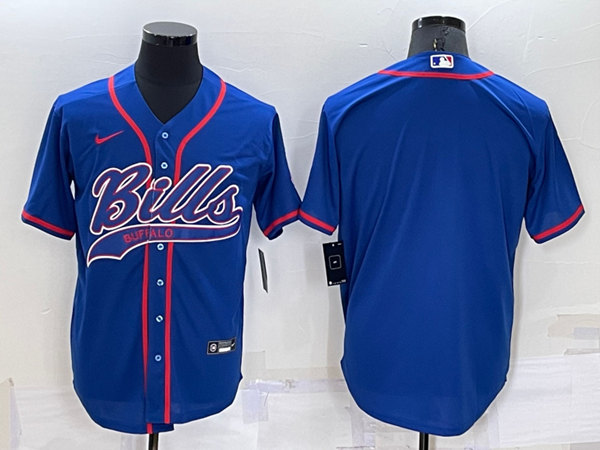 Men's Buffalo Bills Royal Cool Base Stitched Baseball Jersey