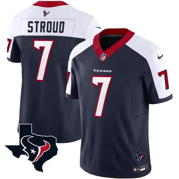Men's Houston Texans #7 C.J. Stroud White/Navy 2023 F.U.S.E. Vapor Untouchable Limited Football Stitched Jersey