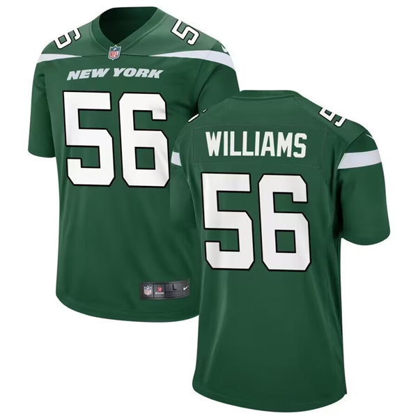 Men's New York Jets #56 Quincy Williams Green Football Stitched Game Jersey