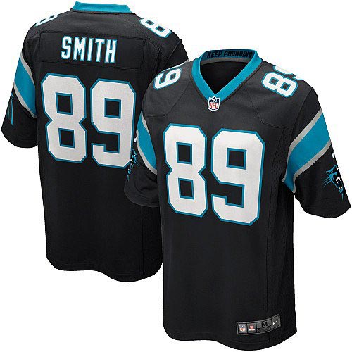 Men's Carolina Panthers #89 Steve Smith Black Game Jersey