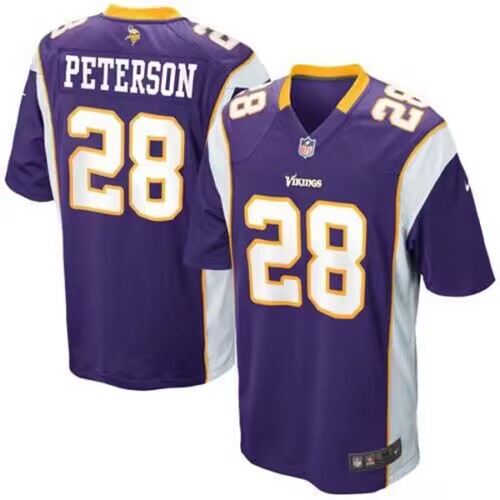 Men's Minnesota Vikings #28 Adrian Peterson Purple Football Stitched Jersey