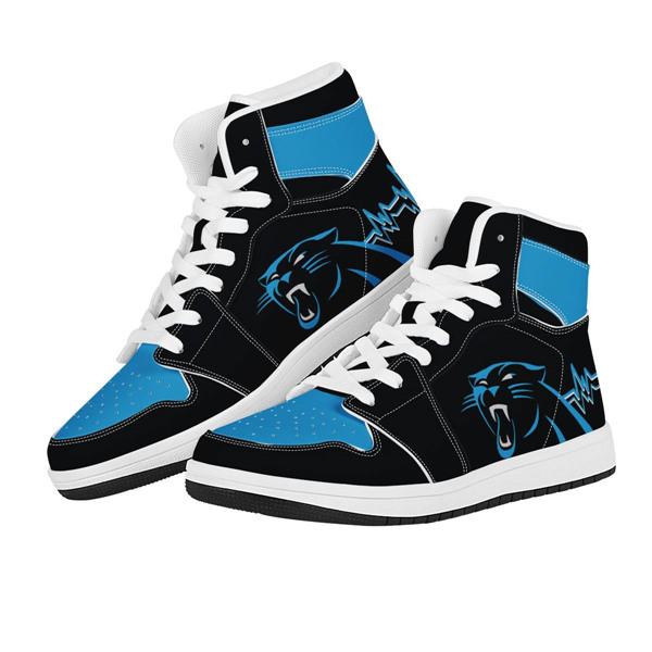Men's Carolina Panthers AJ High Top Leather Sneakers 002