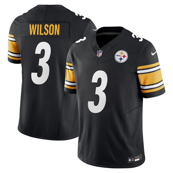 Men's Pittsburgh Steelers #3 Russell Wilson Black 2024 F.U.S.E. Vapor Untouchable Limited Jersey