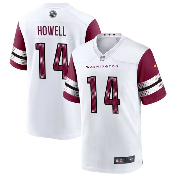 Men's Washington Commanders #14 Sam Howell 2022 White Stitched Game Jersey