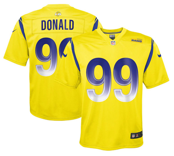 Men's Los Angeles Rams #99 Aaron Donald Gold Stitched Game Jersey