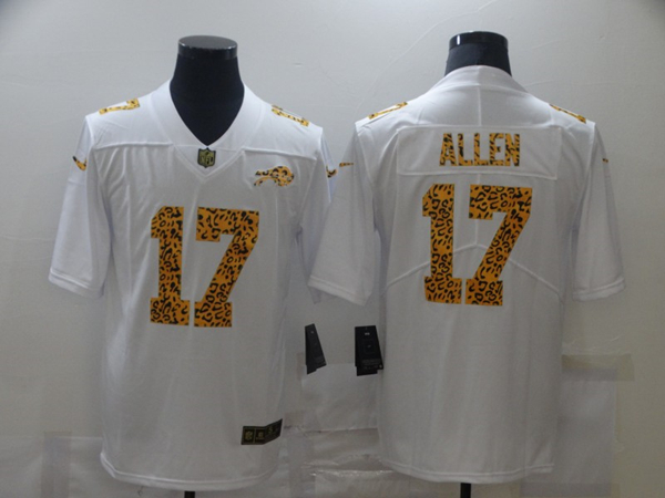 Men's Buffalo Bills #17 Josh Allen 2020 White Leopard Print Fashion Limited Football Stitched Jersey