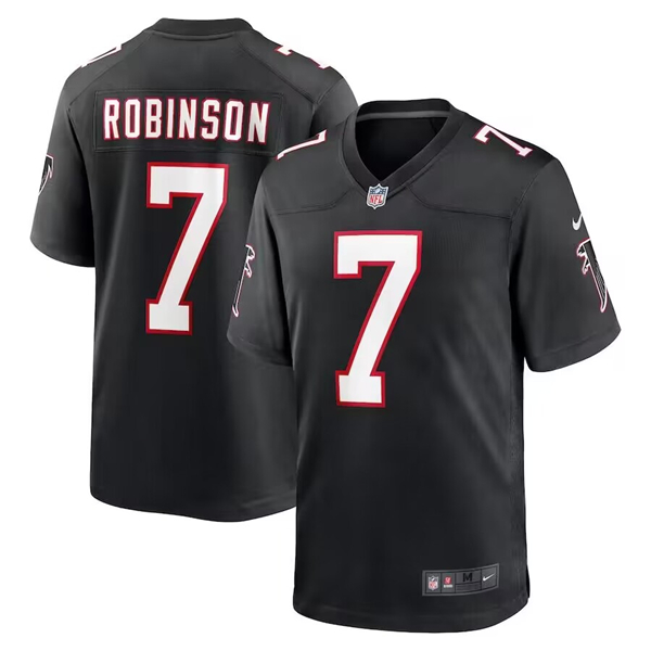 Men's Atlanta Falcons #7 Bijan Robinson Black 2023 First Round Pick Throwback Football Stitched Game Jersey