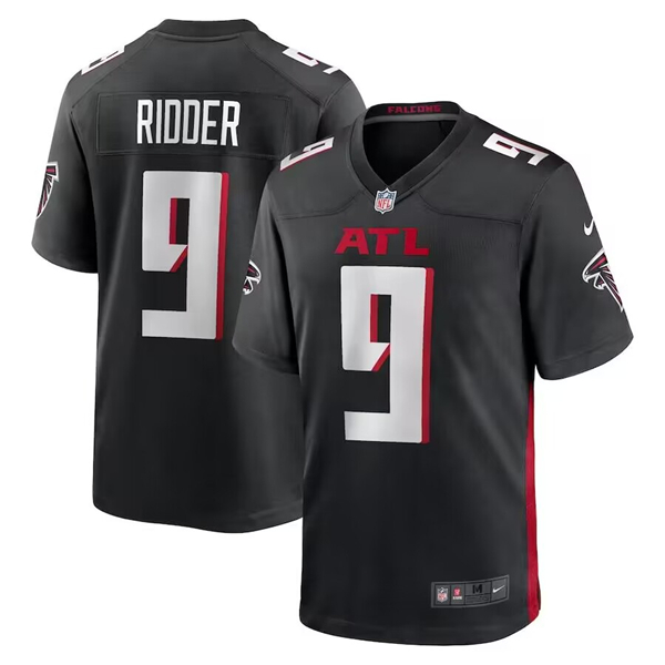 Men's Atlanta Falcons #9 Desmond Ridder Black Stitched Game Football Jersey