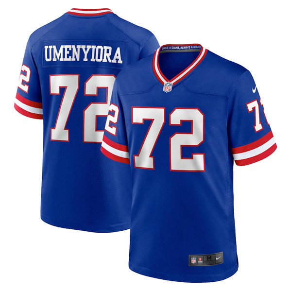 Men's New York Giants #72 Osi Umenyiora Royal Stitched Game Jersey