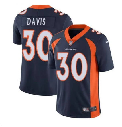 Men's Denver Broncos #30 Terrell Davis Navy Vapor Untouchable Limited Stitched Jersey