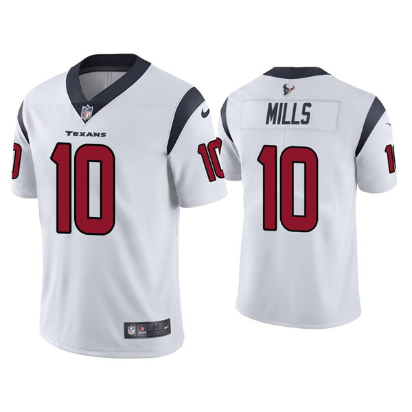 Men's Houston Texans #10 Davis Mills White Vapor Untouchable Limited Stitched Jersey