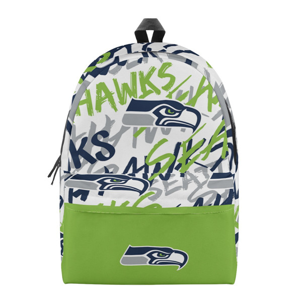 Seattle Seahawks All Over Print Cotton Backpack 001