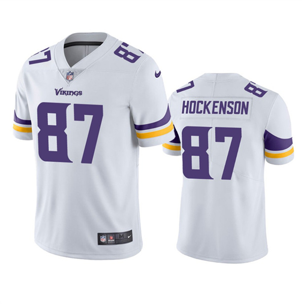 Men's Minnesota Vikings #87 T.J. Hockenson White Vapor Untouchable Stitched Jersey