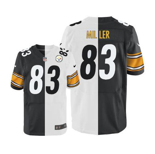 Men's Pittsburgh Steelers ACTIVE PLAYER Custom White/Black Elite Split Stitched Jersey