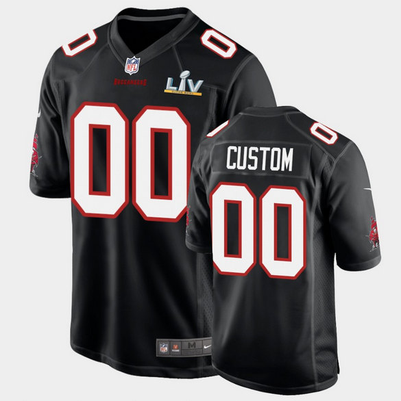 Men's Tampa Bay Buccaneers ACTIVE PLAYER Custom Black Super Bowl Lv Limited Stitched Jersey
