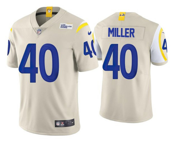 Men's Los Angeles Rams #40 Von Miller 2021 Bone Vapor Untouchable Limited Stitched Football Jersey