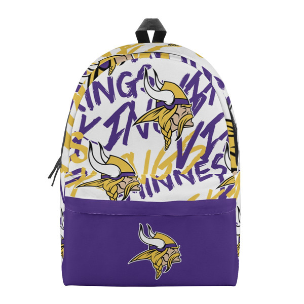 Minnesota Vikings All Over Print Cotton Backpack 001