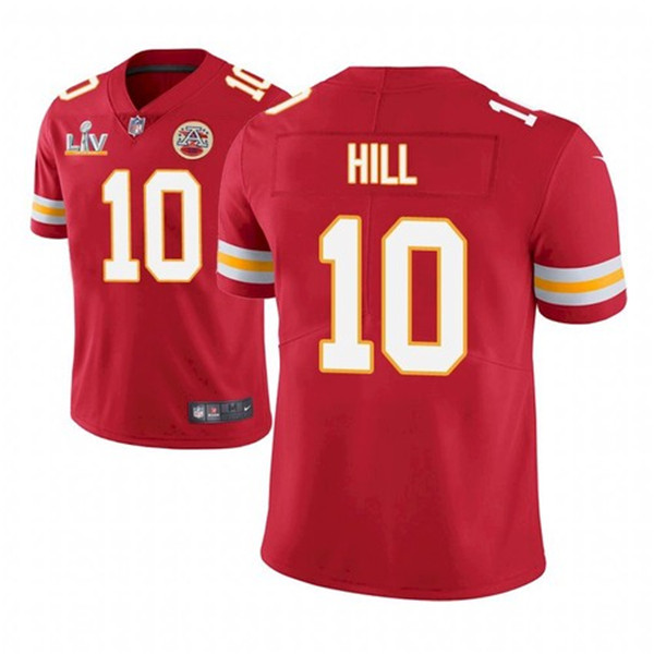 Men's Kansas City Chiefs #10 Tyreek Hill Red 2021 Super Bowl LV Stitched NFL Jersey