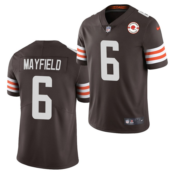 البؤساء كتاب Men's Cleveland Browns #6 Baker Mayfield 2021 Brown 75th ... البؤساء كتاب