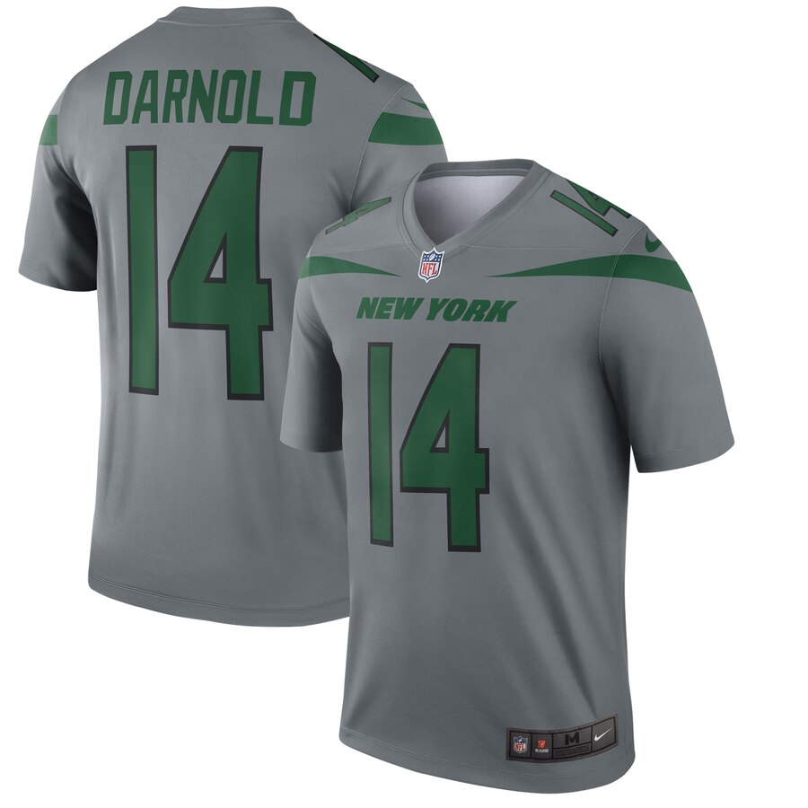 Men's New York Jets #14 Sam Darnold Gray Inverted Legend Stitched NFLJersey