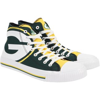 Women Or Youth Green Bay Packers Repeat Print High Top Sneakers 015