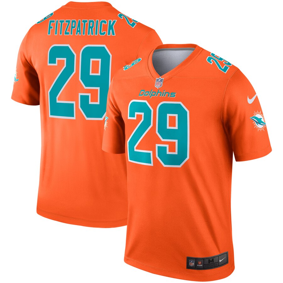 Men's Miami Dolphins #29 Minkah Fitzpatrick Orange Inverted Legend Jersey