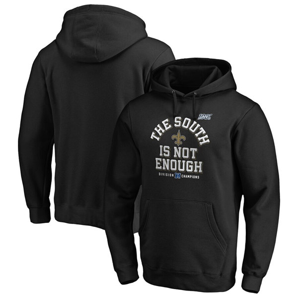 Men's NFL Pro Line Black New Orleans Saints 2019 NFC South Division Champions Cover Two Pullover Hoodie