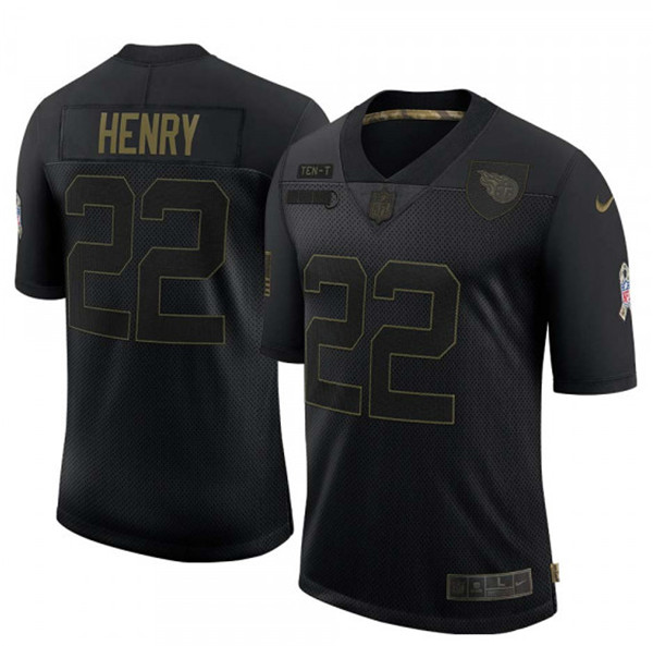 Men's Tennessee Titans #22 Derrick Henry 2020 Black Salute To Service ...