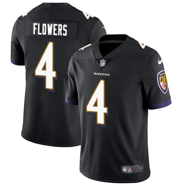 Men's Baltimore Ravens #4 Zay Flowers Black Vapor Untouchable Football Jersey