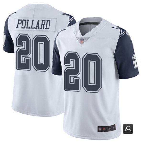 Men's Dallas Cowboys #20 Tony Pollard White 2019 Color Rush Limited Stitched Jersey