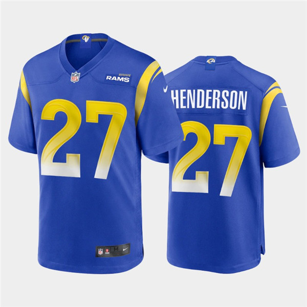 Men's Los Angeles Rams #27 Darrell Henderson 2020 Royal NFL Stitched Jersey