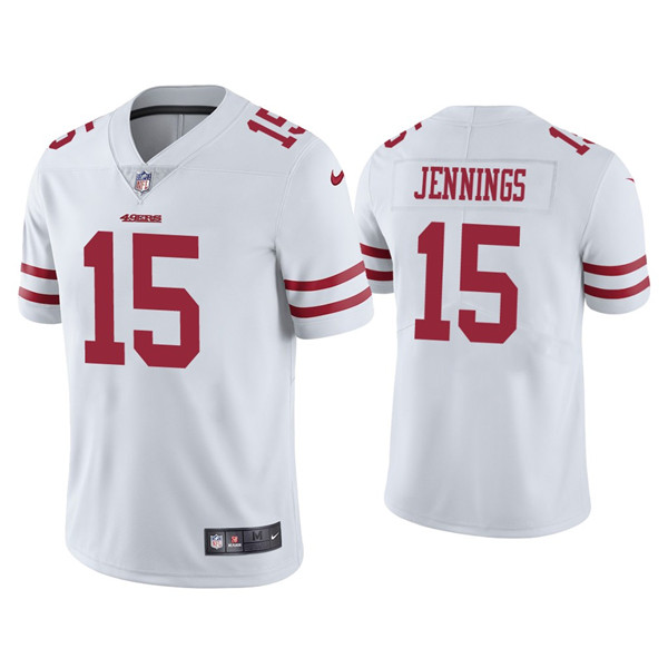 Men's San Francisco 49ers #15 Jauan Jennings 2021 White Vapor Untouchable Limited Stitched Jersey