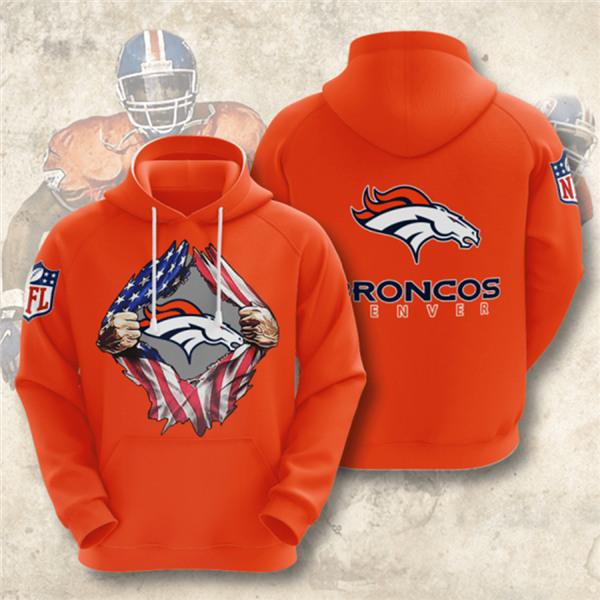 Men's Denver Broncos Orange 3D Trending T-Shirt NFL Hoodie