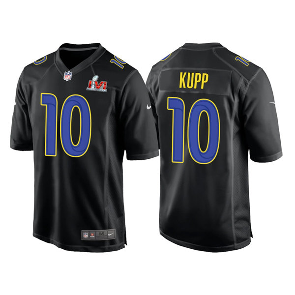 Men's Los Angeles Rams #10 Cooper Kupp Black 2022 Super Bowl LVI Game Stitched Jersey