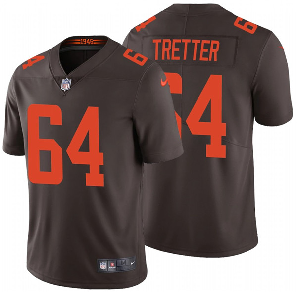 Men's Cleveland Browns #64 JC Tretter New Brown Vapor Untouchable Limited Stitched Jersey
