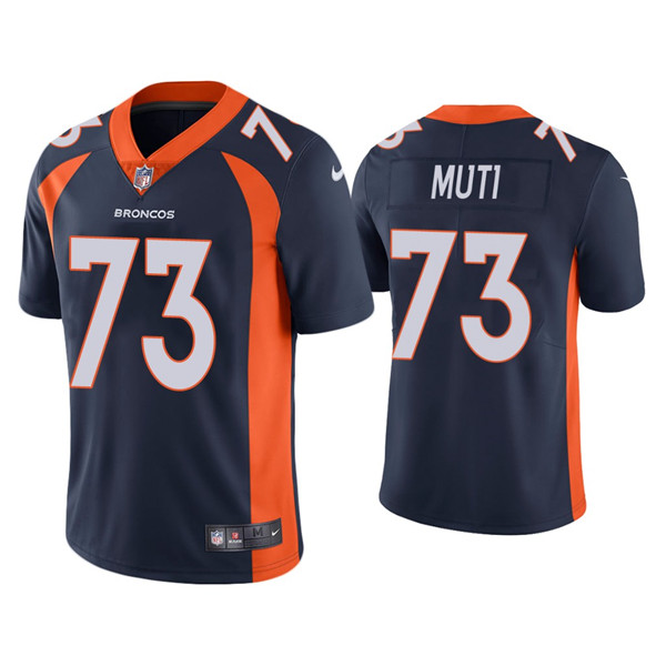 Men's Denver Broncos #73 Netane Muti Navy Vapor Untouchable Limited Stitched Jersey