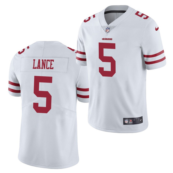 Men's San Francisco 49ers #5 Trey Lance 2021 White Vapor Untouchable Limited Stitched NFL Jersey