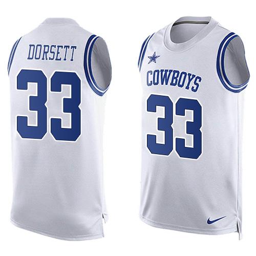 Men's Dallas Cowboys Customized White Limited Tank Top Stitched Jersey (Check description if you want Women or Youth size)