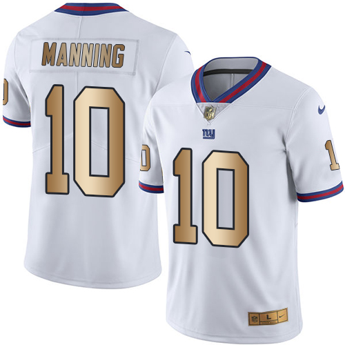 Men's New York Giants ACTIVE PLAYER Custom White Gold Rush Limited Stitched Jersey